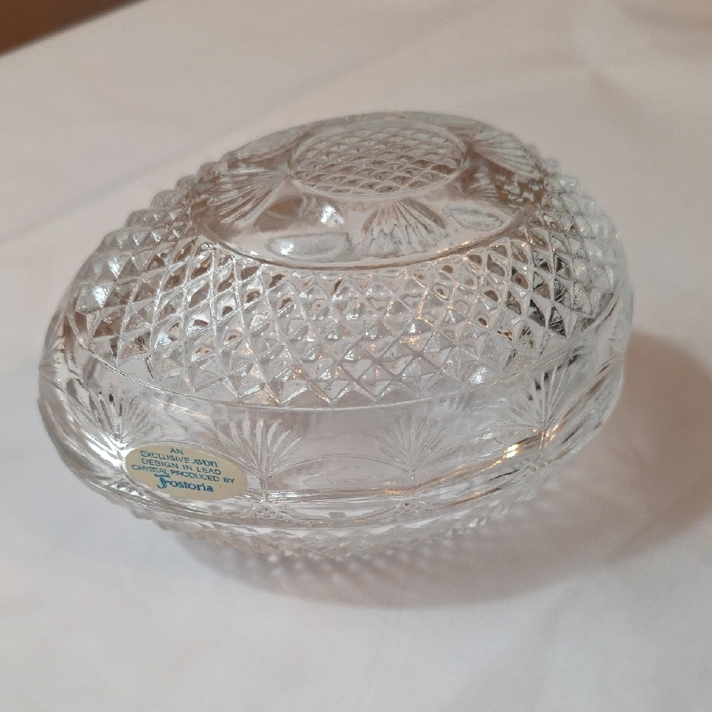 Fostoria Lead Crystal Egg Trinket Box